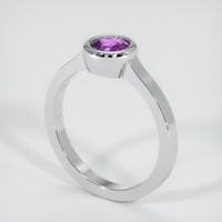 0.64 Ct. Sapphire Ring, 14K White Gold 2