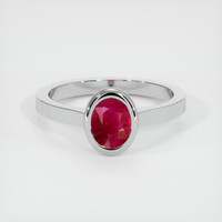 0.97 Ct. Ruby Ring, 18K White Gold 1