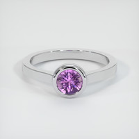 0.64 Ct. Sapphire Ring, 18K White Gold 1