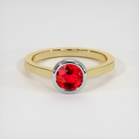 1.07 Ct. Ruby Ring, 14K White & Yellow 1