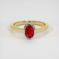 1.02 Ct. Ruby Ring, 14K White & Yellow 1