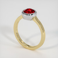 1.56 Ct. Ruby Ring, 14K White & Yellow 2