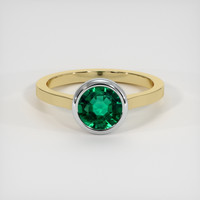 1.23 Ct. Emerald Ring, 18K White & Yellow 1