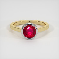 1.55 Ct. Ruby Ring, 18K White & Yellow 1