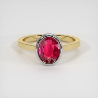 2.03 Ct. Ruby Ring, 18K White & Yellow 1