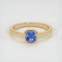 0.63 Ct. Blue Sapphire Ring, 10K Yellow Gold 1