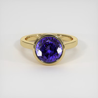 3.51 Ct. Violetish Blue Tanzanite Ring, 10K Yellow Gold 1