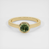 0.63 Ct. Green Sapphire Ring, 10K Yellow Gold 1