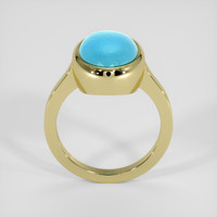 6.41 Ct. Greenish Blue Turquoise Ring, 14K Yellow Gold 3