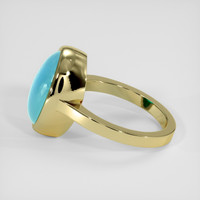 6.41 Ct. Greenish Blue Turquoise Ring, 14K Yellow Gold 4