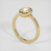 1.10 Ct. Peach Morganite Ring, 14K Yellow Gold 2