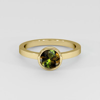 0.88 Ct. Multi Color Tourmaline Ring, 14K Yellow Gold 1