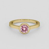 1.09 Ct. Pink Sapphire Ring, 14K Yellow Gold 1