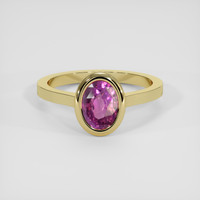 1.50 Ct. Pinkish Purple Sapphire Ring, 14K Yellow Gold 1