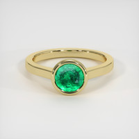 1.18 Ct. Emerald Ring, 18K Yellow Gold 1