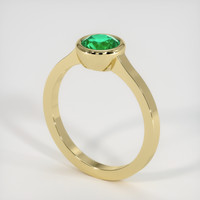 0.74 Ct. Emerald Ring, 18K Yellow Gold 2