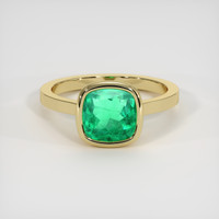 1.26 Ct. Emerald Ring, 18K Yellow Gold 1