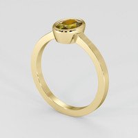 0.78 Ct. Greenish Brown Tourmaline Ring, 18K Yellow Gold 2