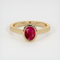 0.97 Ct. Ruby Ring, 18K Yellow Gold 1