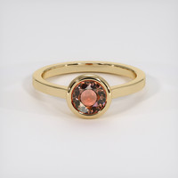 1.07 Ct. Padparadscha Sapphire Ring, 18K Yellow Gold 1