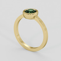 0.89 Ct. Green Sapphire Ring, 18K Yellow Gold 2