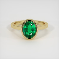2.08 Ct. Emerald Ring, 18K Yellow Gold 1