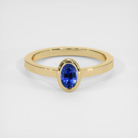 0.70 Ct. Blue Sapphire Ring, 18K Yellow Gold 1