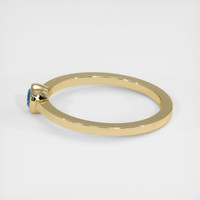 0.46 Ct. Greenish Blue Sapphire Ring, 18K Yellow Gold 4