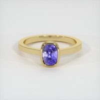 1.30 Ct. Bluish Purple Sapphire Ring, 18K Yellow Gold 1