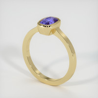 1.30 Ct. Bluish Purple Sapphire Ring, 18K Yellow Gold 2