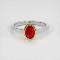 1.02 Ct. Ruby Ring, 14K Yellow & White 1