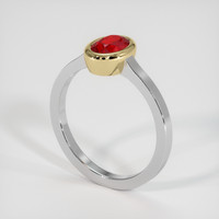 1.02 Ct. Ruby Ring, 14K Yellow & White 2