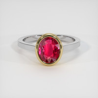 2.03 Ct. Ruby Ring, 14K Yellow & White 1