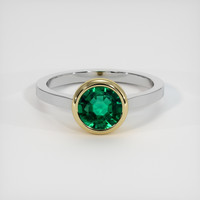 1.23 Ct. Emerald Ring, 18K Yellow & White 1