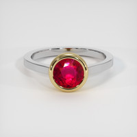 1.55 Ct. Ruby Ring, 18K Yellow & White 1