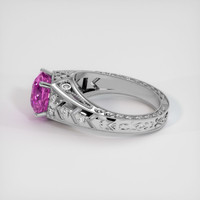 4.04 Ct. Purplish Pink Sapphire Ring, Platinum 950 4