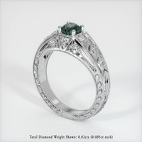 0.48 Ct. Greyish Blue Sapphire Ring, Platinum 950 2