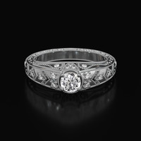 0.54 Ct. White Sapphire Ring, Platinum 950 1