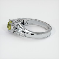 0.77 Ct. Greenish Yellow Sapphire Ring, Platinum 950 4