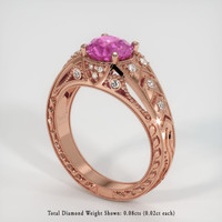 1.72 Ct. Pink Sapphire Ring, 14K Rose Gold 2