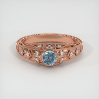 0.60 Ct. Greyish Blue Sapphire Ring, 14K Rose Gold 1