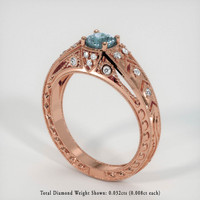 0.60 Ct. Greyish Blue Sapphire Ring, 14K Rose Gold 2
