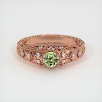 0.59 Ct. Yellowish Green Sapphire Ring, 14K Rose Gold 1