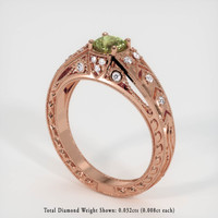 0.59 Ct. Yellowish Green Sapphire Ring, 14K Rose Gold 2