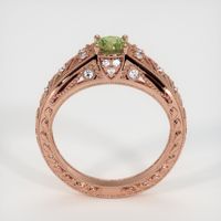 0.59 Ct. Yellowish Green Sapphire Ring, 14K Rose Gold 3