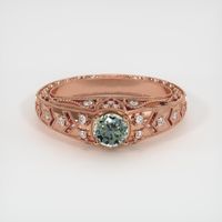 0.57 Ct. Green Sapphire Ring, 14K Rose Gold 1