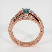 0.55 Ct. Greenish Blue Sapphire Ring, 14K Rose Gold 3