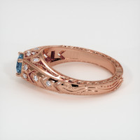 0.58 Ct. Greyish Blue Sapphire Ring, 14K Rose Gold 4