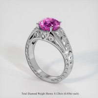 4.04 Ct. Purplish Pink Sapphire Ring, 10K White Gold 2