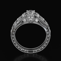 0.54 Ct. White Sapphire Ring, 14K White Gold 3